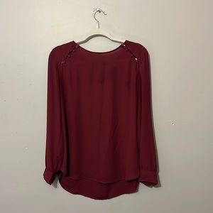 Womens Maroon LOFT Dress shirt